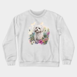 Maltipoo Floral Crewneck Sweatshirt